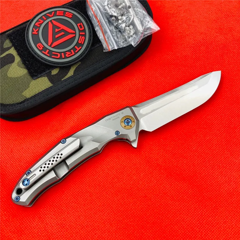 Район 9 складной нож M390 лезвие титановая ручка охотничьи ножи для выживания на