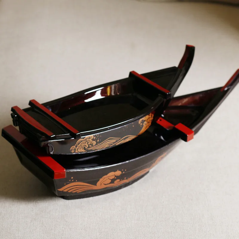 Тарелка ABS японская черная для сашими сервировочный поднос лодок ресторанов и