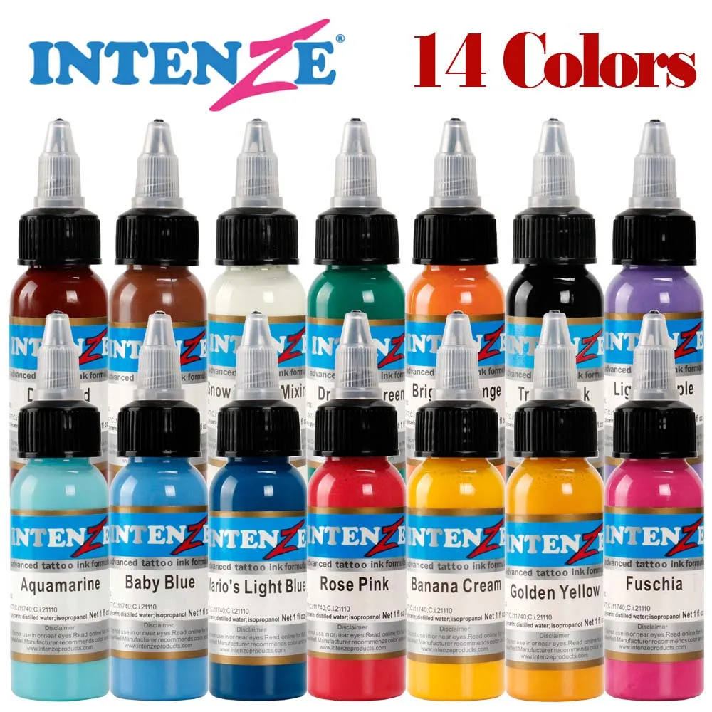

14 Colors Body Paint Tattoo Ink Set Permanent Eyebrow Makeup Coloring Pigment Tattoo Tinte Colour Kit Professional Supplies