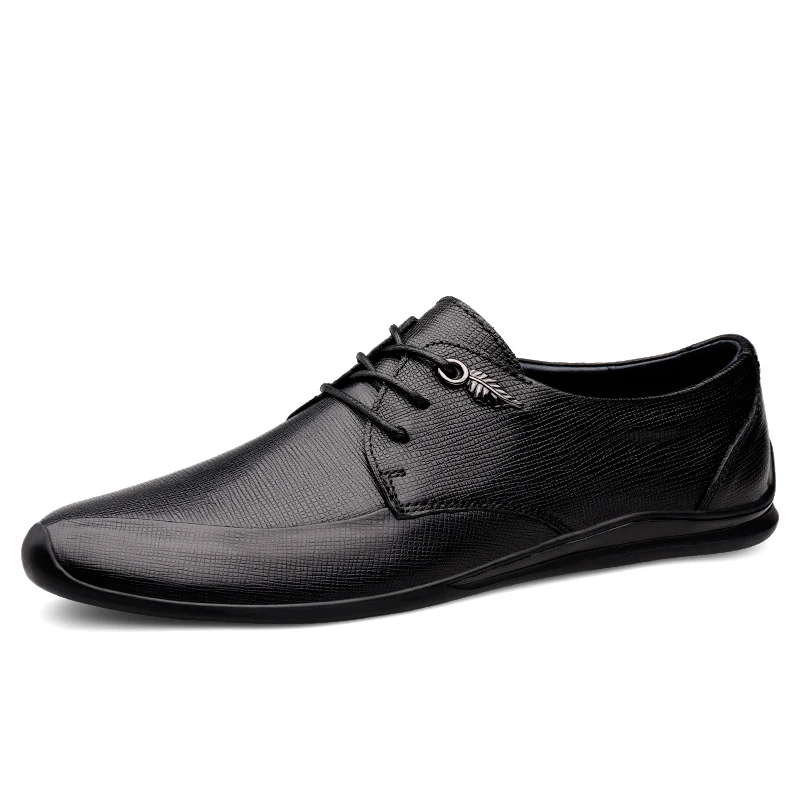 

Mens Casual Shoes Formal Dress Real Leather Lace Up Pointed Toe Business Shoes Comfortable Male Footwear for Wedding Office %