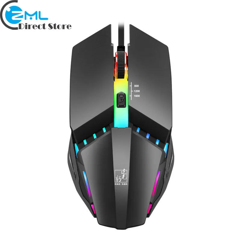

HOT K3 USB Wired Laptop Mouse 1600 DPI Adjustable Ergonomic Optical Computer Game Mice LED Backlight for PC Desktop Notebook