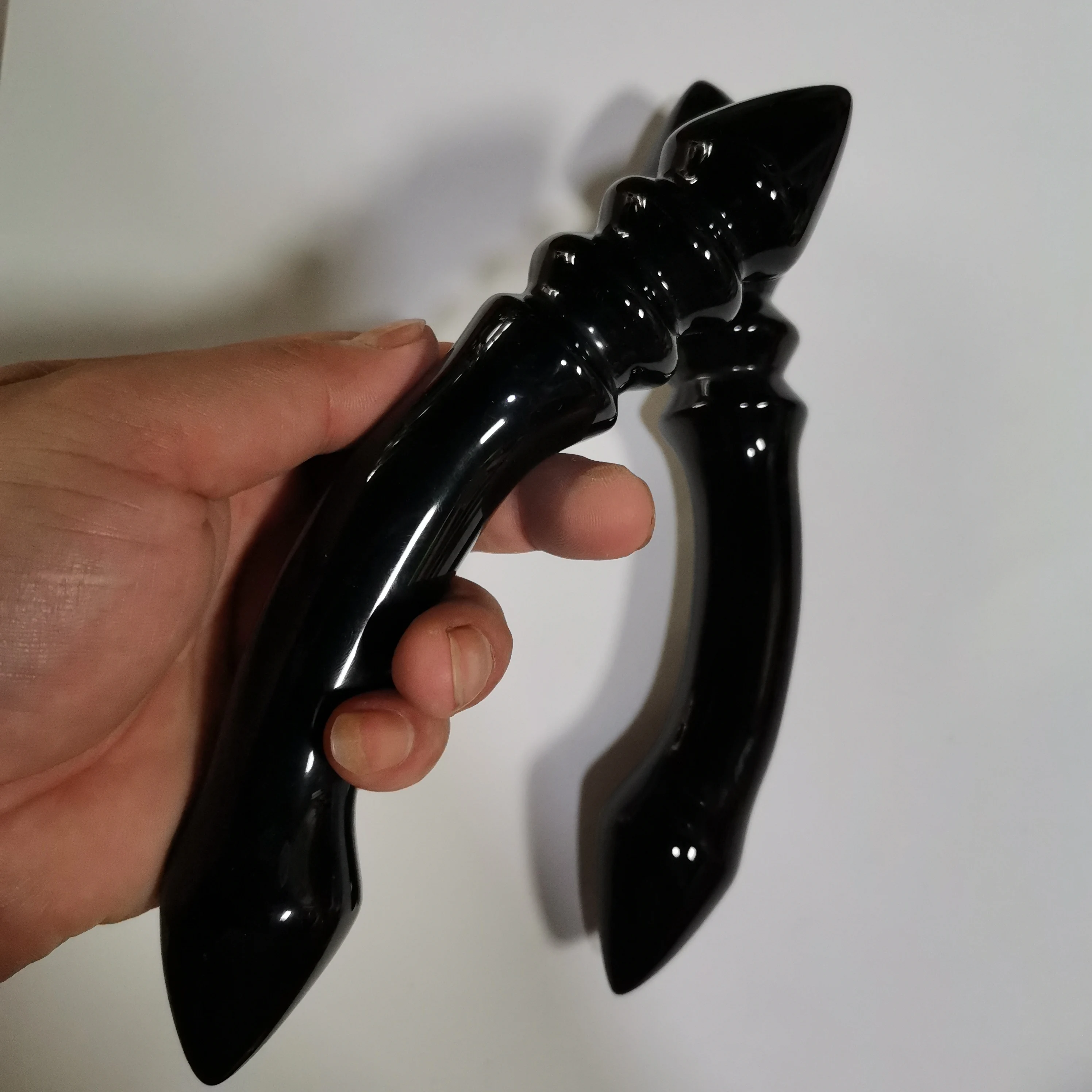 

18cm natural obsidian Crystal art piece massage stick stone feng shui decoration magnetic therapy health crystal massage stic