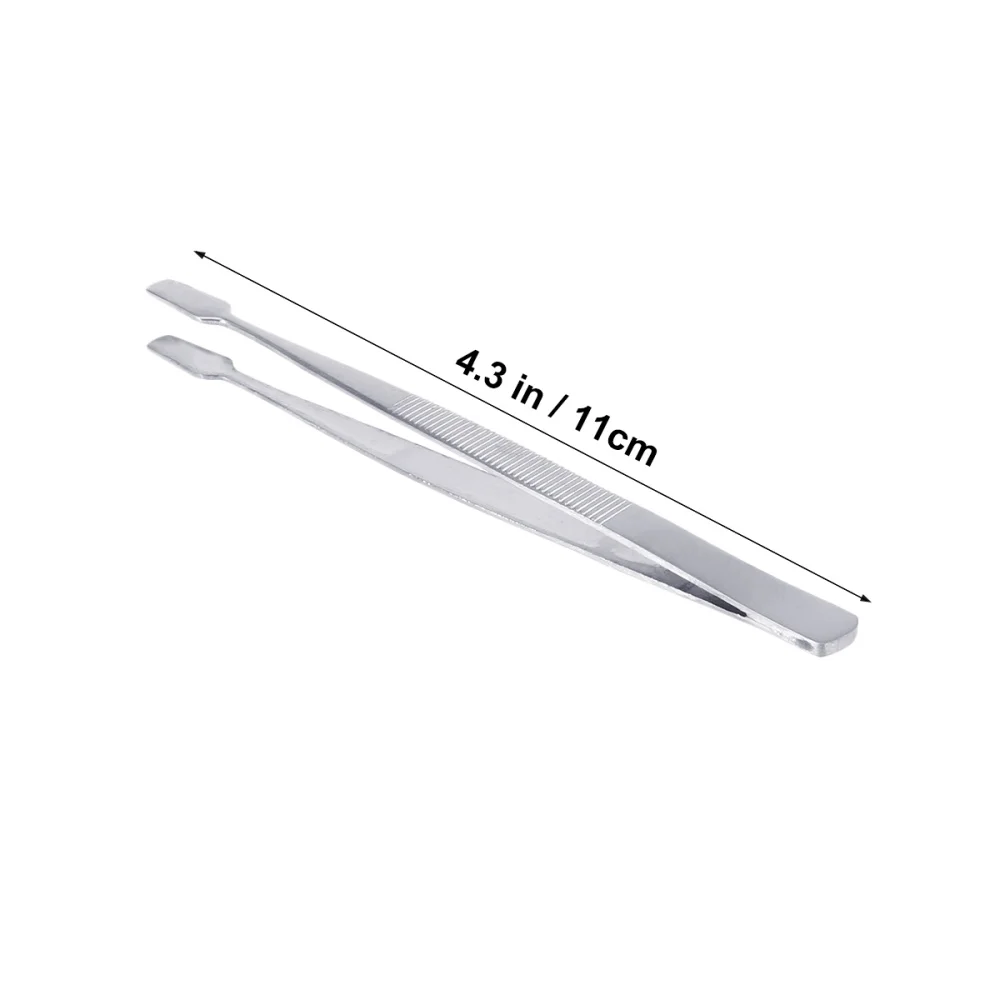 

2pcs Stamp Tweezers Philately Stamps Collector Tools (Silver)