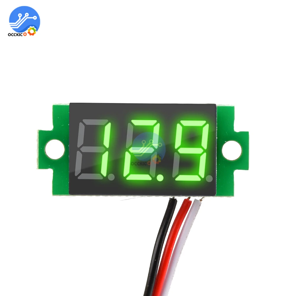 Мини DC 0 99 9 В красный/желтый/синий/зеленый светодиодный измеритель напряжения 3