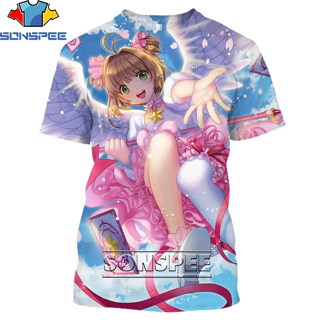Футболка SONSPEE с капюшоном для карт Аниме Сакура футболка 3D принтом Милая