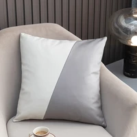 dimi leather like pillow cover decorative pillowcase pattern new high tech cloth cushion cover 45x45cm fashion design patchwork