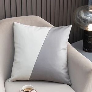 DIMI Leather-like Pillow Cover Decorative Pillowcase Pattern New High-tech Cloth Cushion Cover 45x45cm Fashion Design Patchwork