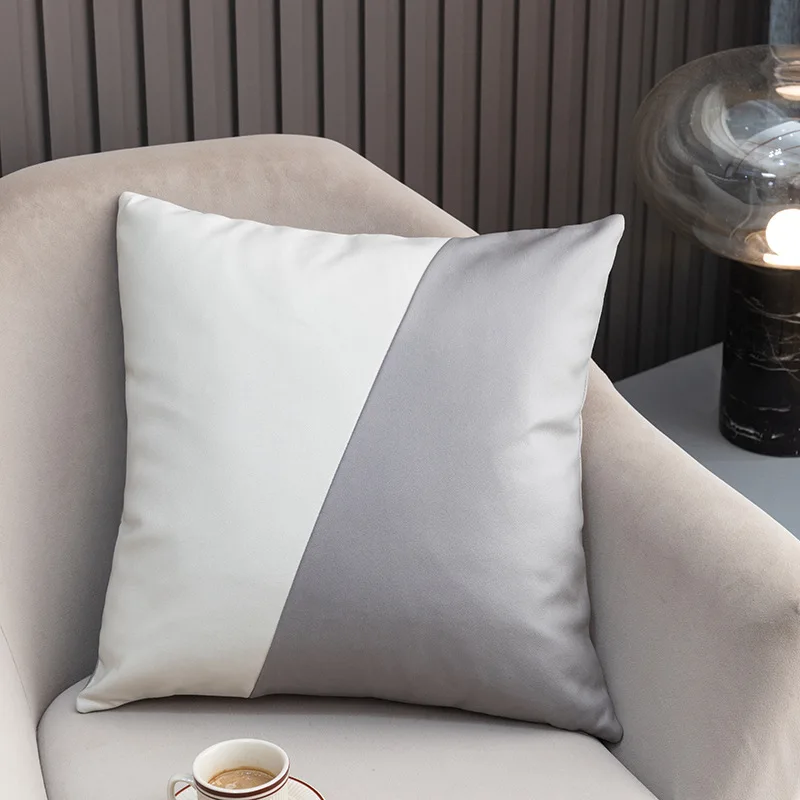 Высокотехнологичная тканевая наволочка 45x45 см Модный Дизайн Лоскутная кожаная