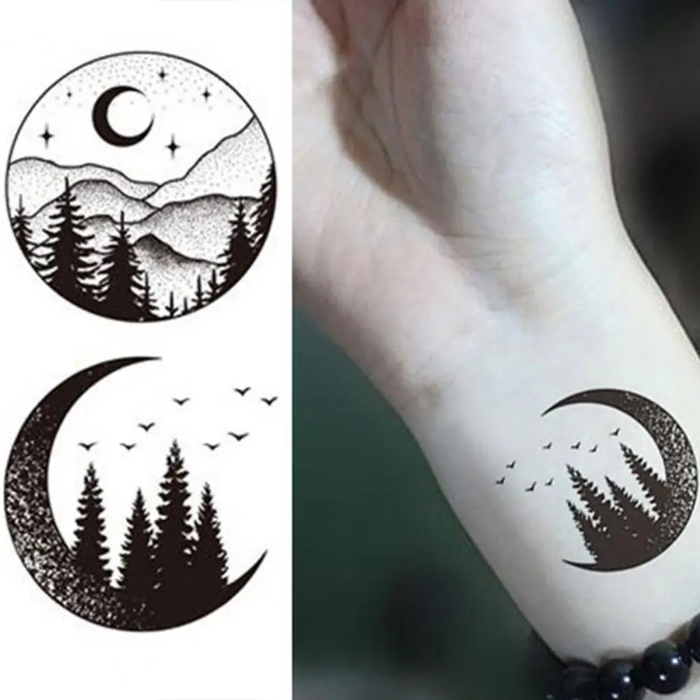 Временные татуировки с изображением гор наклейки Arte крутые украшения для тела