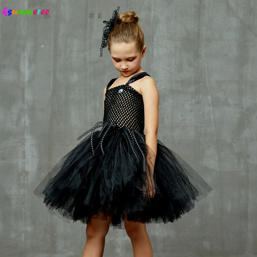 3D привидение паук Костюм с балетной юбкой для девочек карнавальные костюмы на