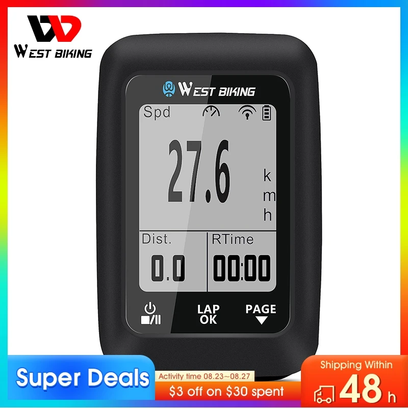 WEST BIKING GPS компьютер для велосипеда беспроводной Спидометр Водонепроницаемый