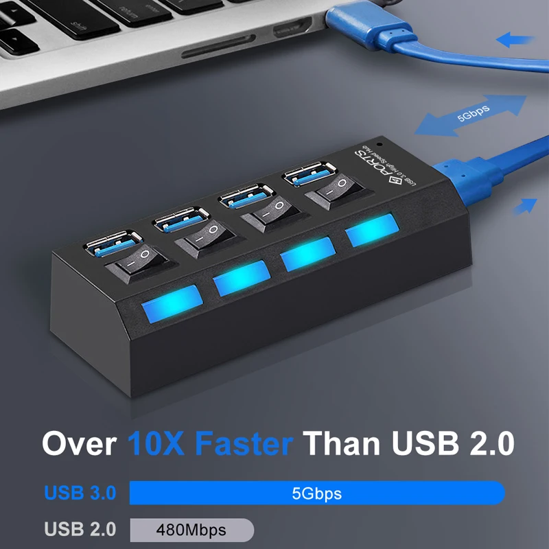 Usb-хаб 3 0 USB сплиттер Тип C концентратор 7 портов расширитель Мульти USB-c Hab с