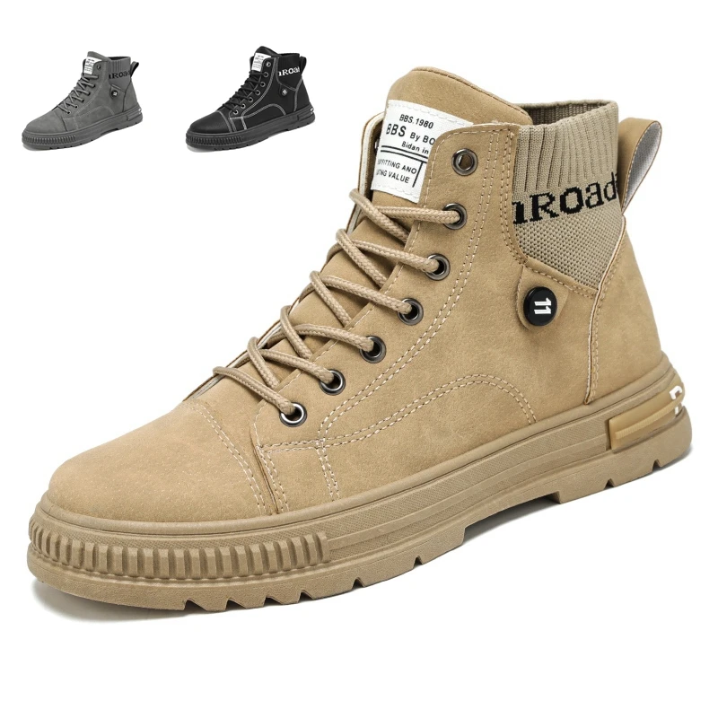 

Демисезонные мужские уличные туфли со шнуровкой, мужские повседневные Ботинки Martin, тактические ботильоны на платформе