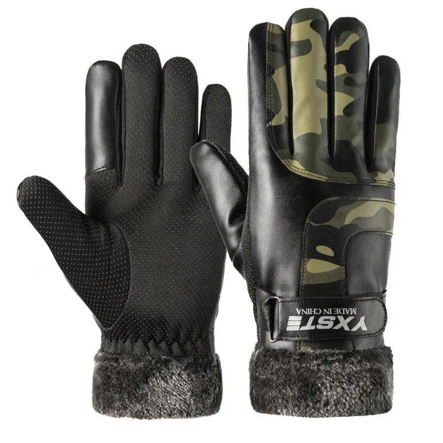 Мужские зимние теплые перчатки с сенсорным экраном ветрозащитные