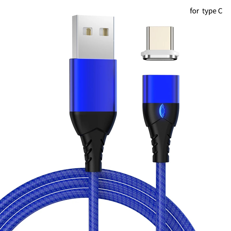1m blue type c Tongyinhai Micro USB кабель Магнитный USB C Тип быстрой зарядки шнур для передачи данных для huawei 3A быстрое зарядное устройство магнитный разъем - Цвет: 1m blue type c