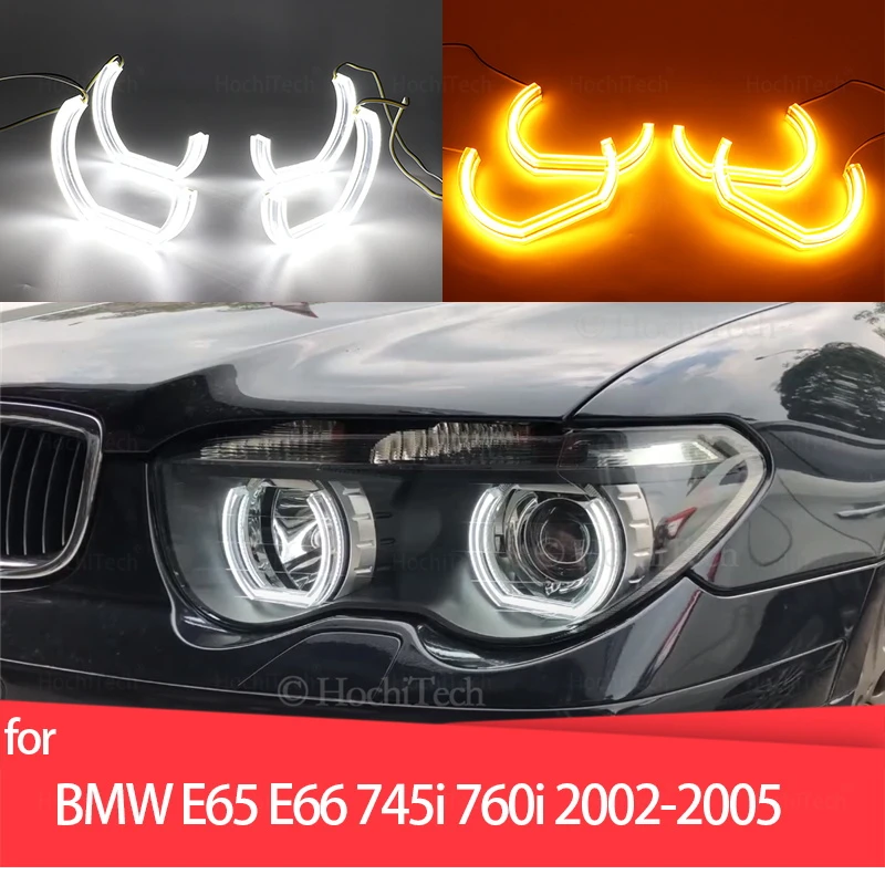 Kit de anillos de Halo de Ojos de Ángel para BMW, kit de luz de día Ultra brillante, M4, estilo icónico, prefacelift 745i 760i, 2002-2005, E65, E66