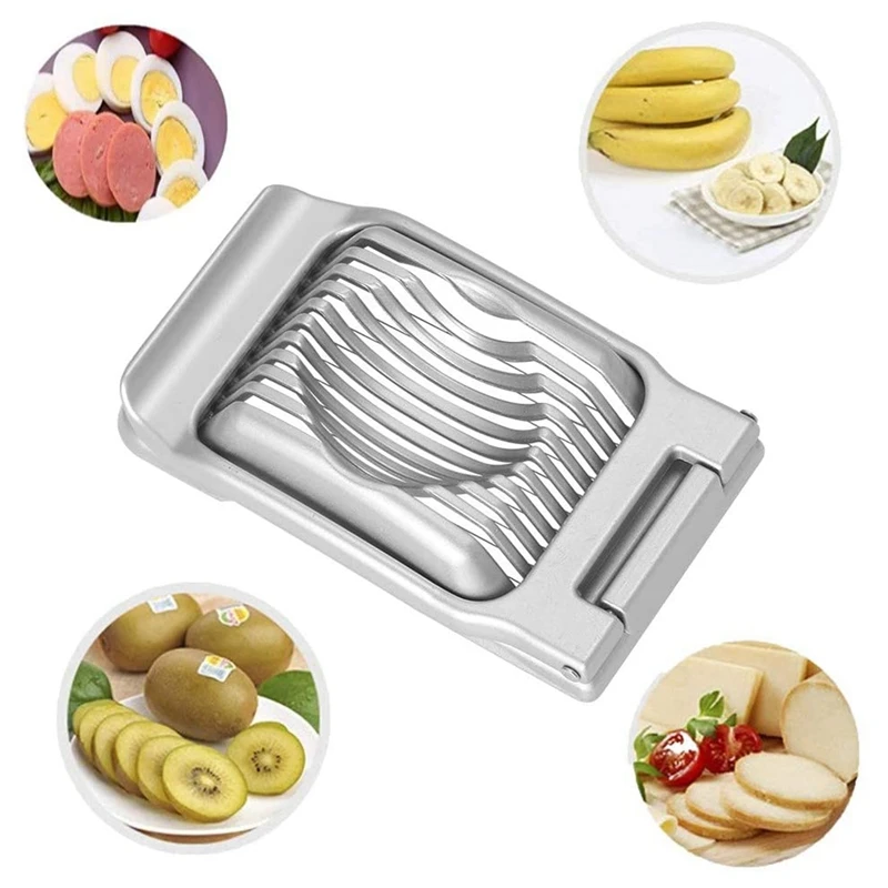 

Stainless Steel Wire Egg Slicer,Egg Slicer for Hard Boiled Eggs, Aluminium Egg Cutter,Strawberry Fruit Garnish Slicer