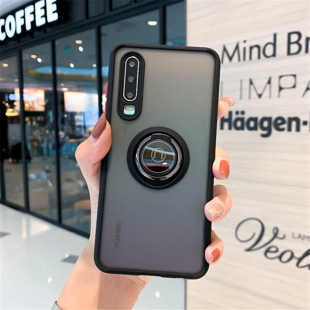 Прозрачный чехол для телефона с кольцом на палец Huawei Mate30 Pro P40 30 матовый из ТПУ