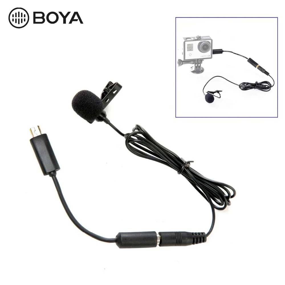BOYA BY LM20 Pro 3 5 мм Клип Спорт Externe Microfoon всенаправленный зажим микрофон мини USB Voor GoPro