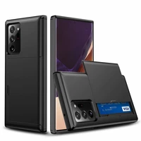 Shockproof Phone Case For Samsung Galaxy Note Ultra S20 S10 Plus Note Slide Armor Wallet Card Slot Holder Cover