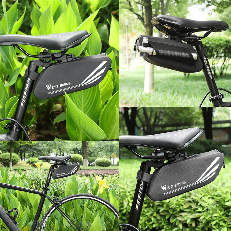 

WEST BIKING Bike Bag Cycling Rear Seat Tail Bag Waterproof Seatpost Pannie Bag Bike Accessories Reflective Bicycle Saddle Bags