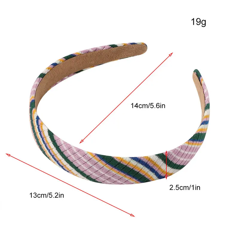 Женский обруч с радужными полосками вязаная повязка на голову для макияжа
