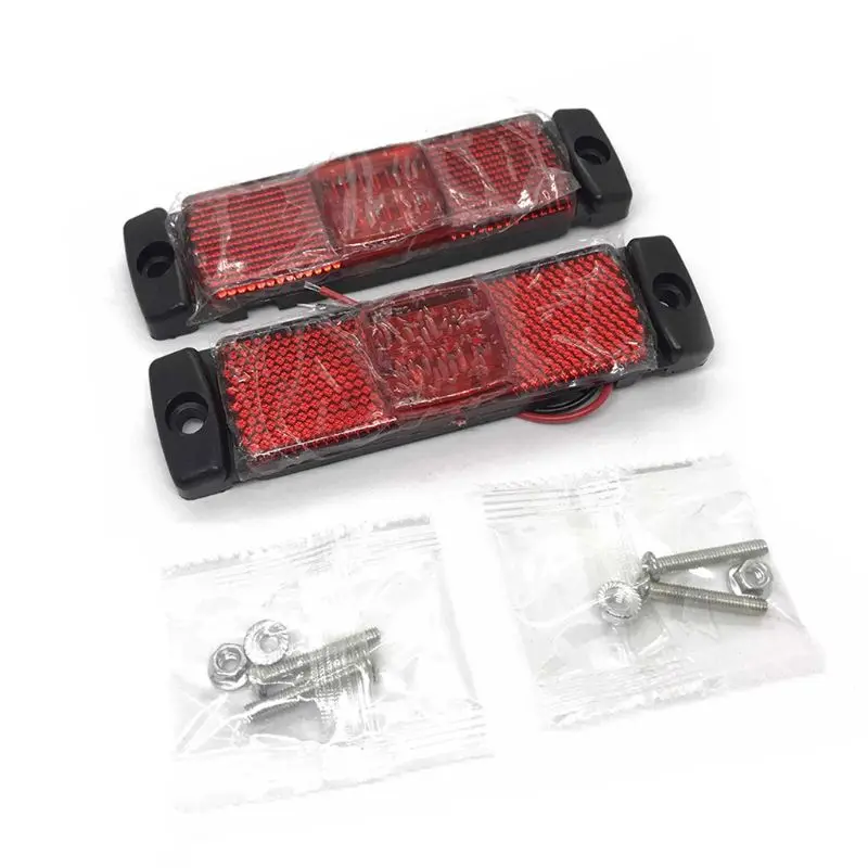 

2 Pcs 4 LED Trailer Tail Light Kit 10-30V F4 Reflector Lamp Stop Turn Brake Y4UA