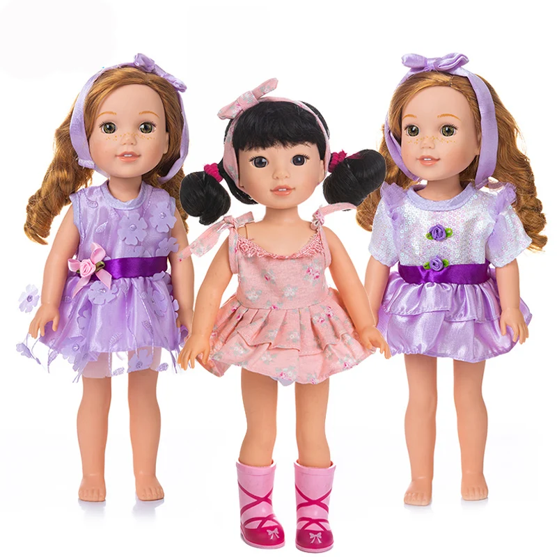 

Wholesale Doll Clothes, Lace Dress Fit 14.5 Inch Wellie Wisher Doll & 43cm FAMOSA Nancy Doll For Girl's Toy Gifts