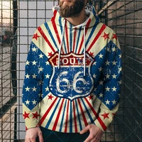 new route 66 america highway mens 3d printing hoodie for autumn and winter street fashion retro style sweatshirt mens casual t