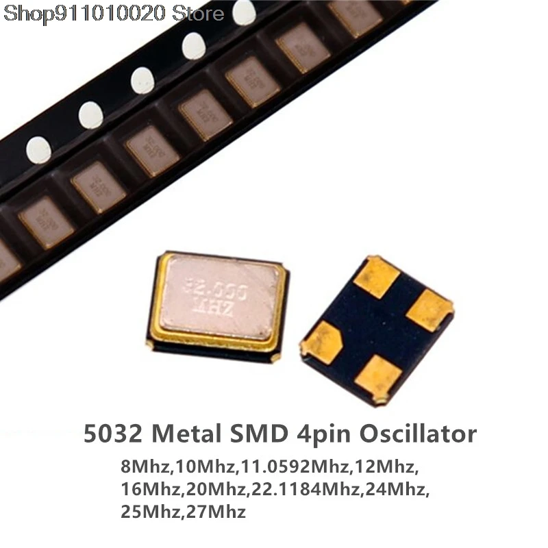 10 шт. пассивный кварцевый генератор SMD 5032 4PIN 8 МГц/10 МГц/11 0592 МГц/12 МГц/16 МГц/20 МГц/22