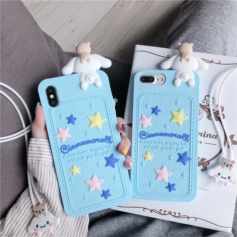 Милый мультяшный пентаграмма с большими ушками собачий силиконовый чехол для