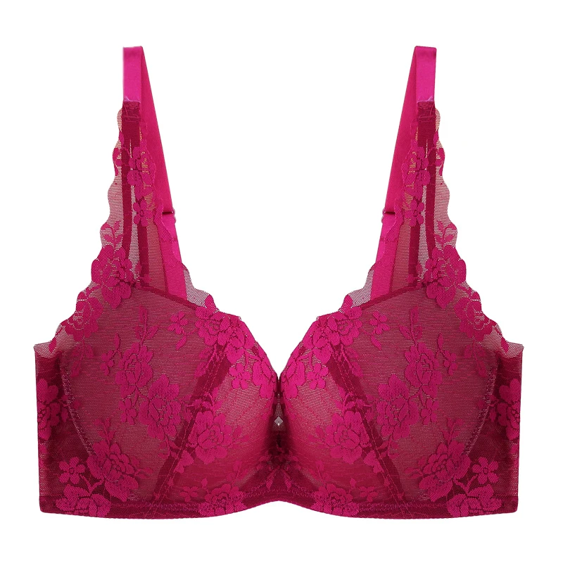 PAERLAN бесшовные кружевные цветочные груди без косточек пуш ап черный бюстгальтер