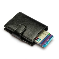 2022 new mens wallet purse anti theft card holder smart slim rfid ladies wallet card holder metal case vintage money bag wallet