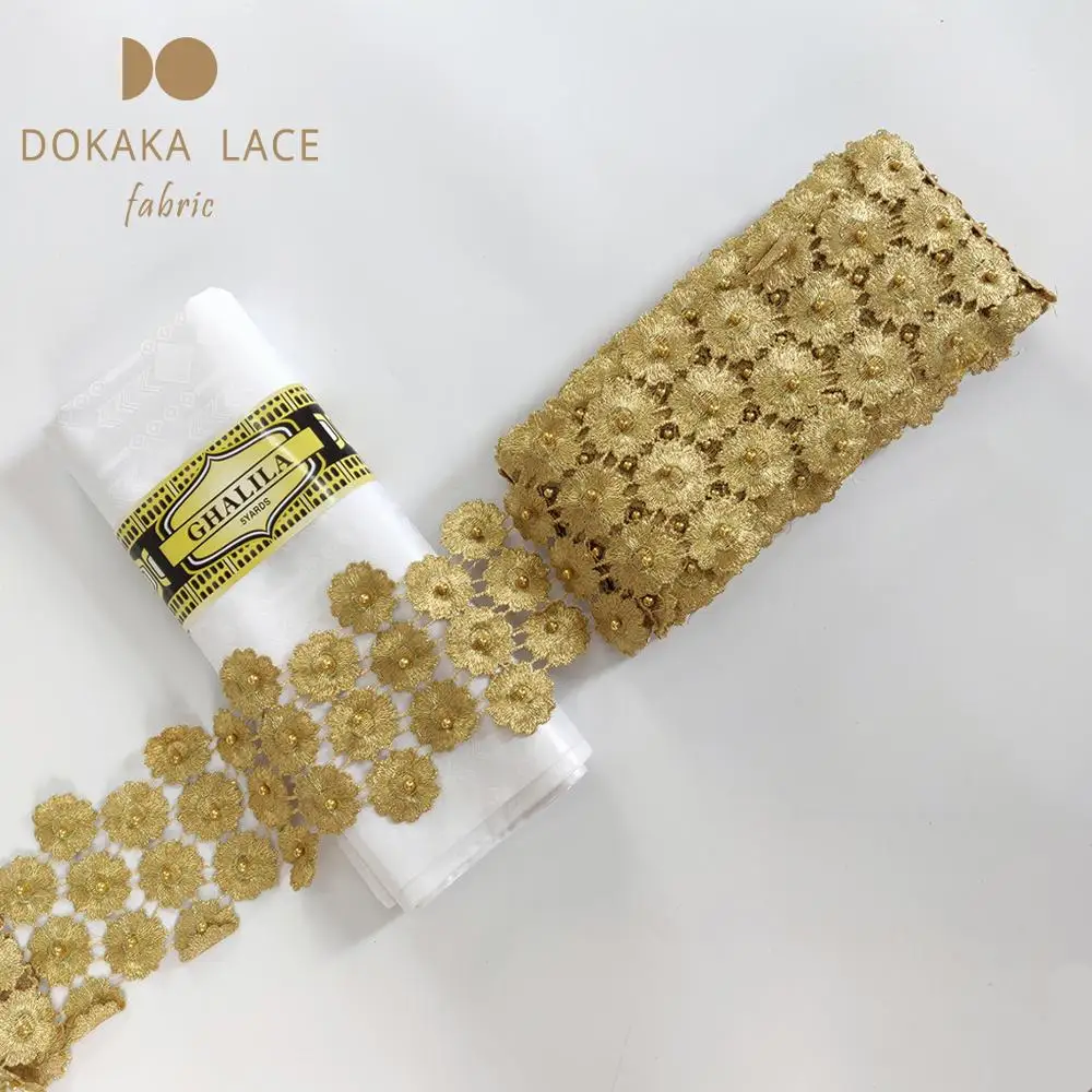 

5+5Yards African Lace Material 2020 Sewing Accessories Lace For Crafts And Bazin Riche Tissu Dentelle Senegal Bride Dress Fabric