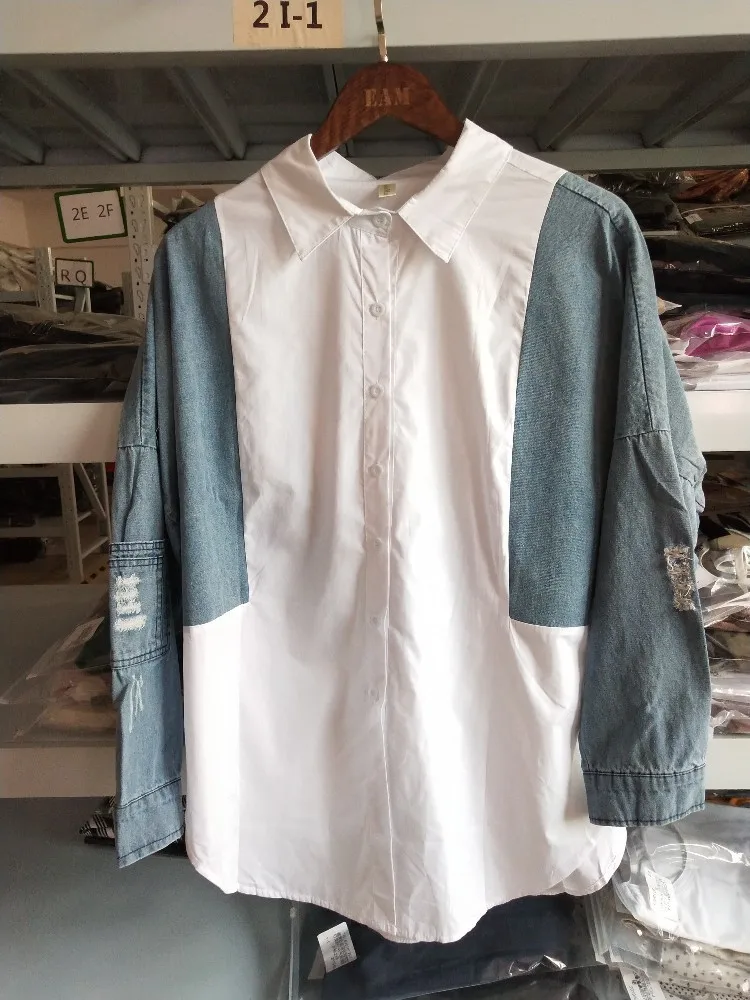 женская блузка SHENGPALAE рубашка свободная джинсовая &quotblusas femininas de verão 2020&quot с