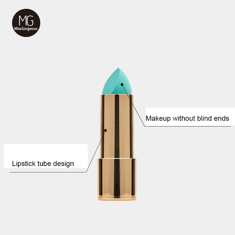 Miss Gorgeous Makeup Sponge Lipstick Shape With Mirror Cosmetic Puff Beauty Belleza Foundation Concealer Make Up Green |