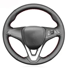 Оплетка на руль для Opel Astra (K) Corsa (E) Karl 2014-2020, черная, искусственная кожа, Crossland X Grandland X, Insignia B 2017-2020