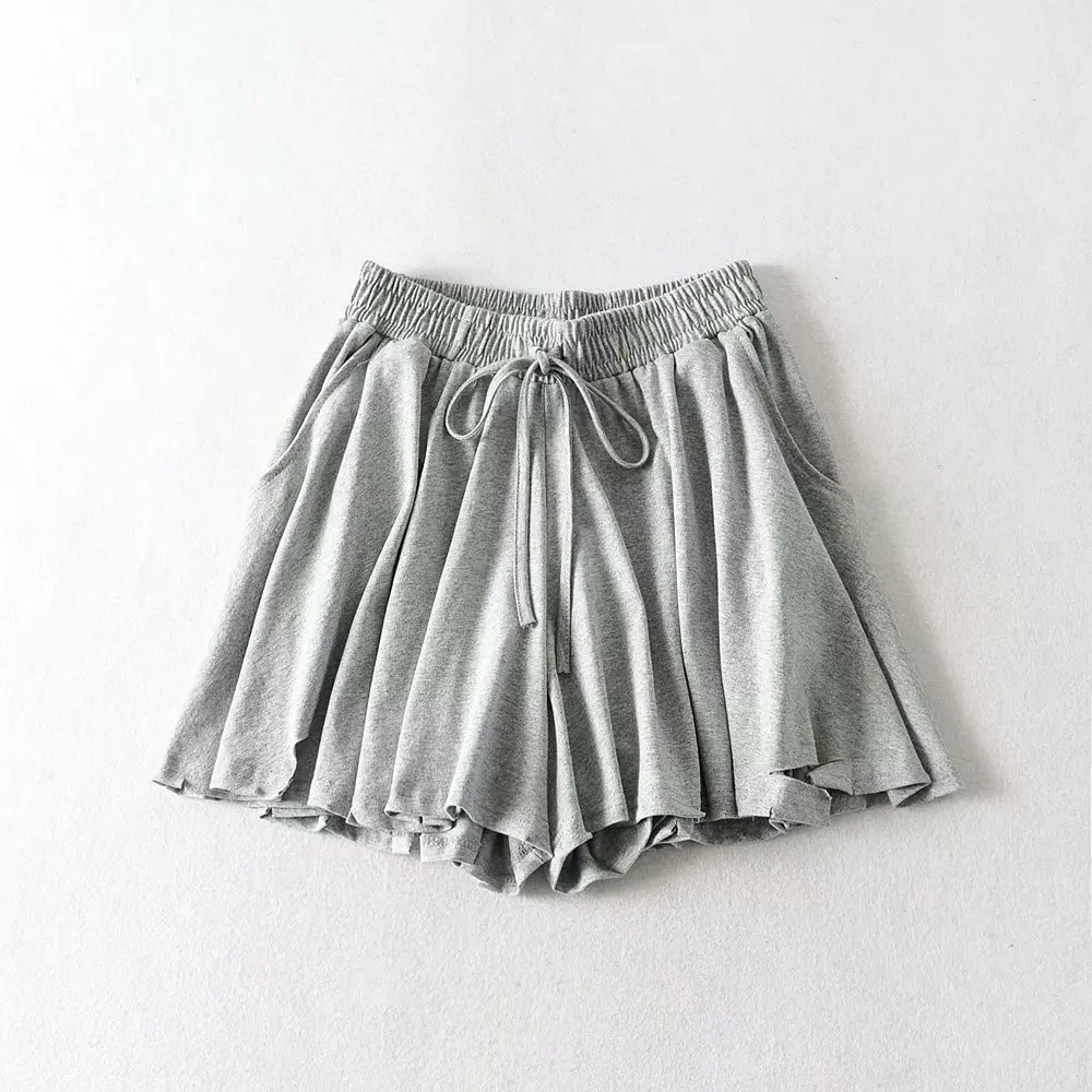 

Shorts Women Fashion Casual High Fashion Waist Pocket Sashes Khaki Trouser Hrarjuku Autumn Black