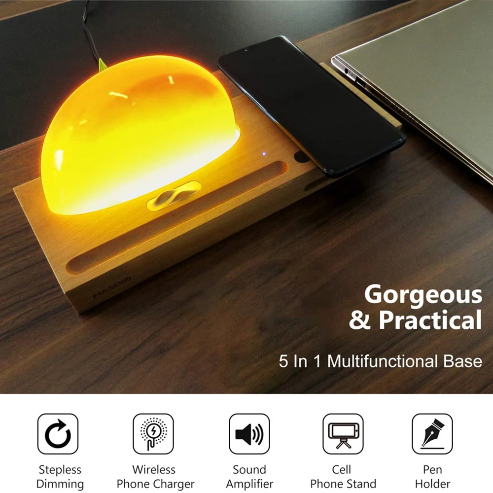 Янтарная лампа для окружающей среды беспроводное зарядное устройство