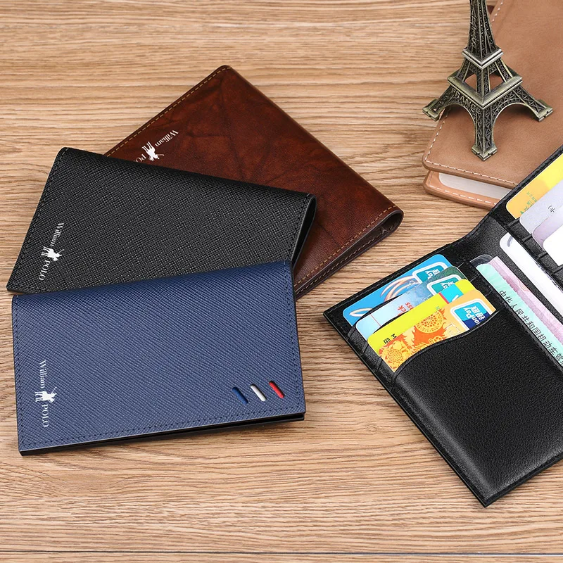 Тонкий мужской кошелек из натуральной кожи с отделением для кредитных карт