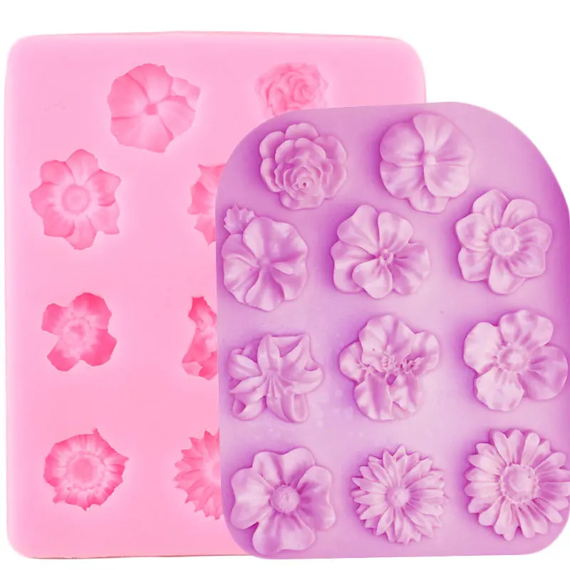 

Sugarcraft Flower Silicone Molds Chrysanthemum Rose Fondant Cake Decorating Tools DIY Cupcake Topper Candy Clay Chocolate Moulds