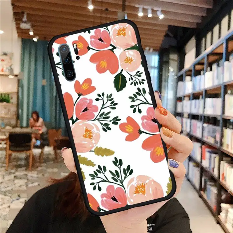 

Flower Romantic beautiful painting Phone Case For Huawei honor Mate P 9 10 20 30 40 Pro 10i 7 8 a x Lite nova 5t silicone funda