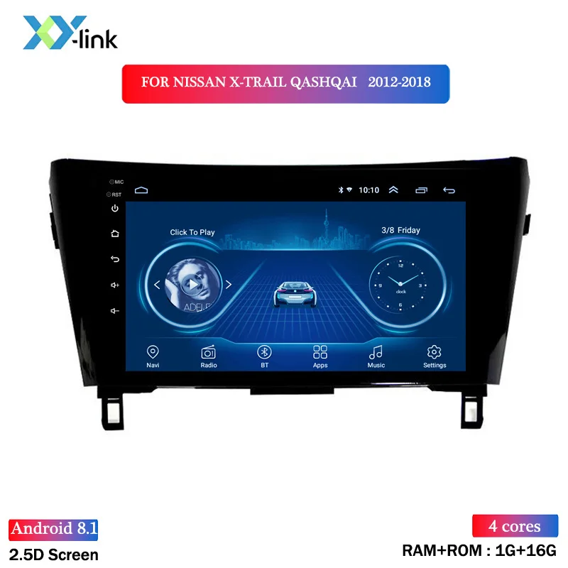 10,1 дюймов Wanqi Android 8,1 2+ 32G wifi и 4G 2.5D full touch для 2012- лет Nissan QashQai X-Trail Автомобильный dvd Радио - Цвет: 4 CORES 1G RAM