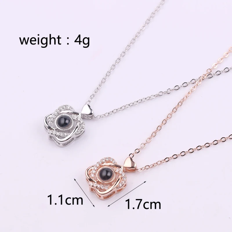 Ожерелье с подвеской в виде цветка Я тебя люблю на 100 языках | Украшения и