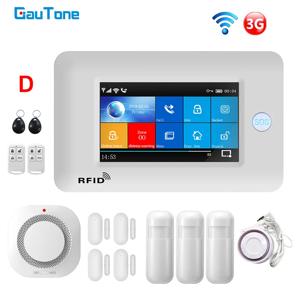 Система сигнализации GauTone PG106 WiFi + GSM беспроводная домашняя система безопасности