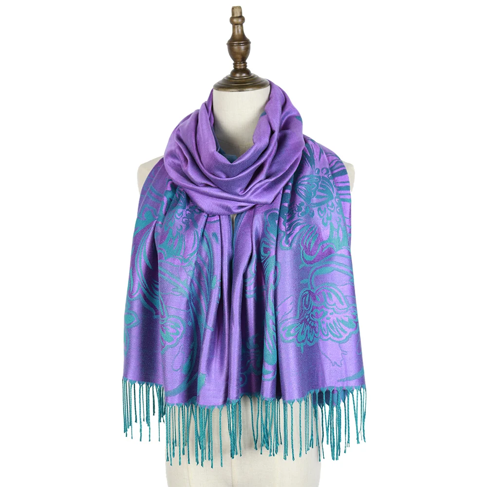 Жаккардовая шарф района женский Дамы Обертывания Платки Шарфы женские роскошные