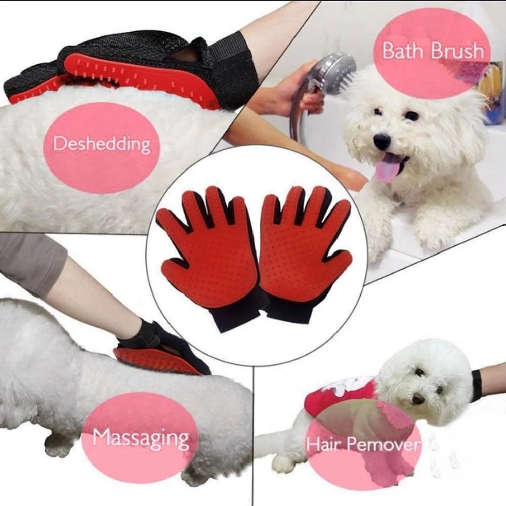Перчатки для груминга домашних животных расческа кошек щетка вычесывания шерсти