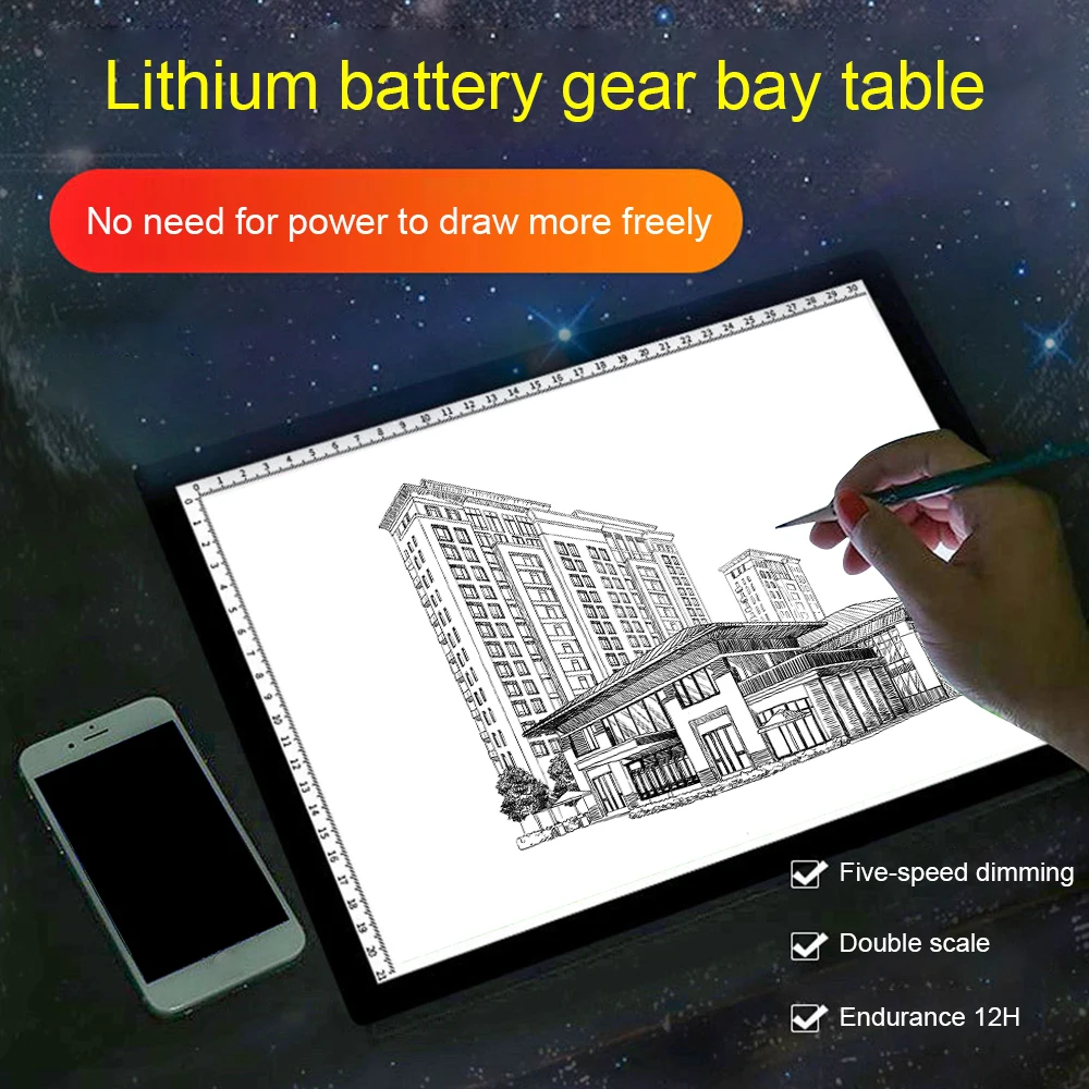 

Portable A4 LED Light Box Artcraft Tracing Drawing Light Pad Tracer Copy Board for Sketching Animation Designing LED Light Box