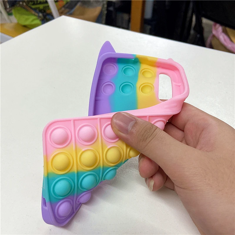 Pop Bubble Fidget Toys Case For Xiaomi Mi 11X 11i 6X A2 Poco M2 M3 F3 Redmi Note 5 6 7 9 9s 10 10T Pro Max 9A 9i K40 S2 Cover