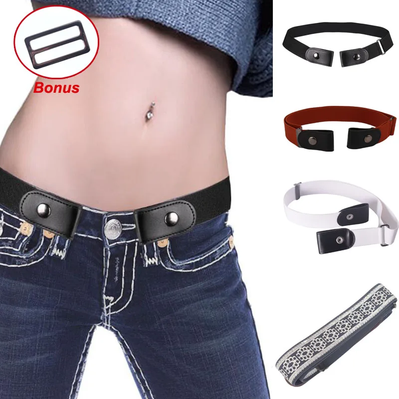 С застежкой и пряжкой Бесплатная эластичный пояс с без пряжки ремень для его